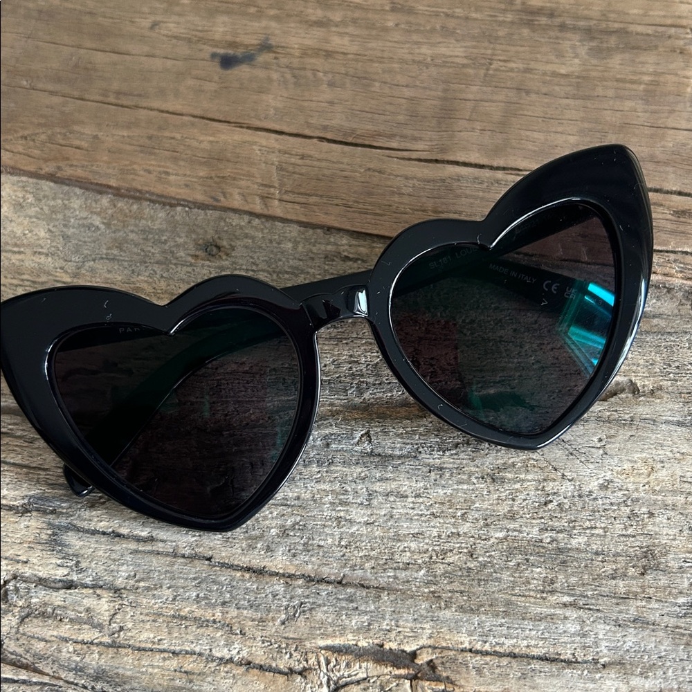 Saint Laurent Black Heart-Shaped Sunglasses Lou Lou
